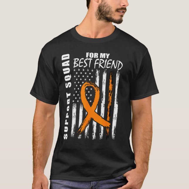 Best Friend Support Leukemia Awareness Flag Suppor T-Shirt (Front)