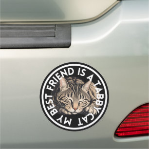 Best Friend Tabby Cat Car Magnet