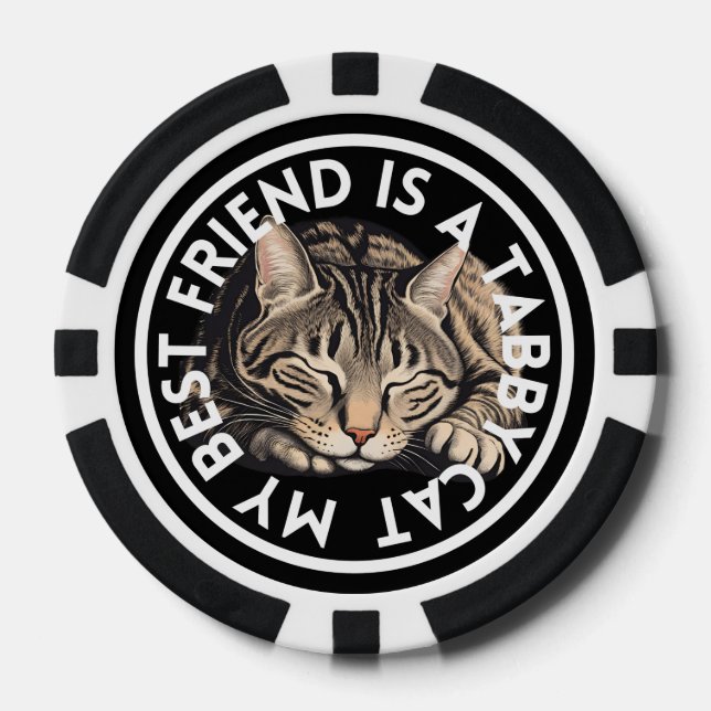 Best Friend Tabby Cat Poker Chips (Front)
