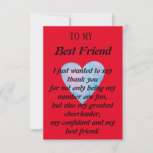 Best friend thank you card
