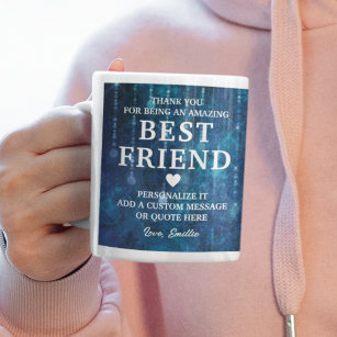 Best Friend Thank You Heartfelt Message Custom Coffee Mug