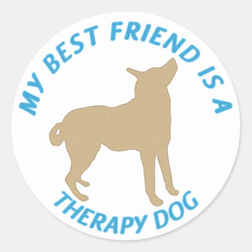 Best Friend Therapy Dog Classic Round Sticker