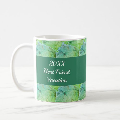 Best Friend Vacation Artistic Green Girls Trip Coffee Mug