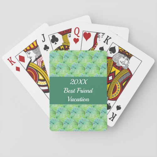 Best Friend Vacation Artistic Green Girls Trip Playing Cards