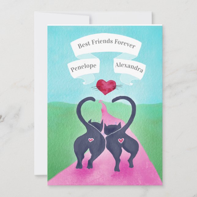 Best Friend Valentine Funny Cat Butt  Holiday Card (Front)