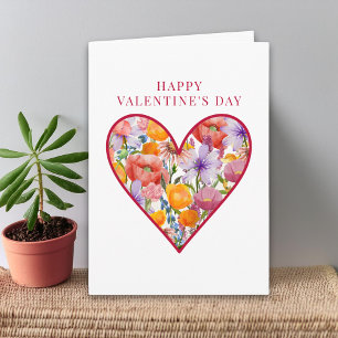 Best Friend Valentine - Modern Floral Heart Love Card