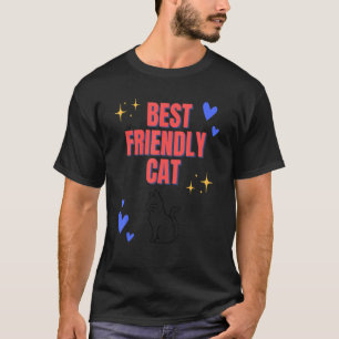 Best Friendly Cat with sparkles and hearts T-Shirt