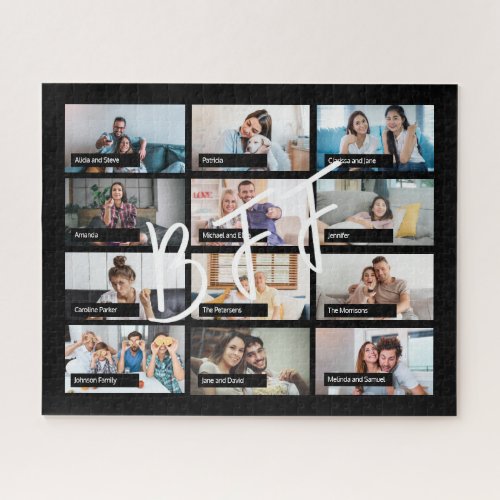 Best friends 12 custom photo collage BFF script Jigsaw Puzzle