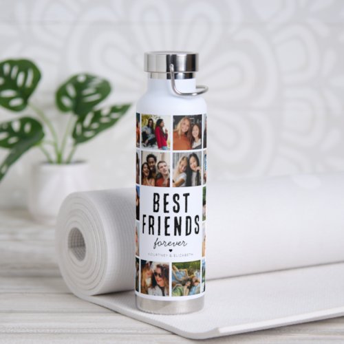 Best Friends 26 Photo Collage Water Bottle