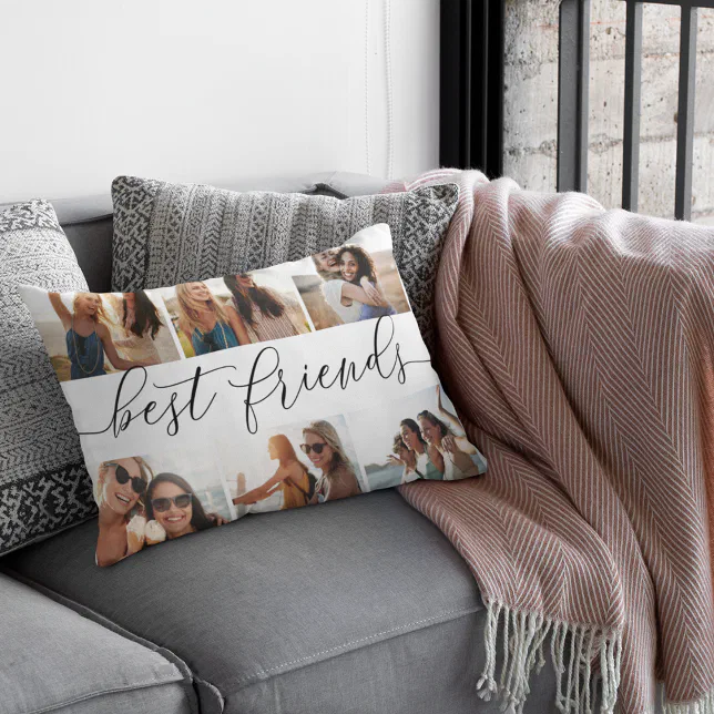 Best Friends Photo Collage Accent Pillow Zazzle