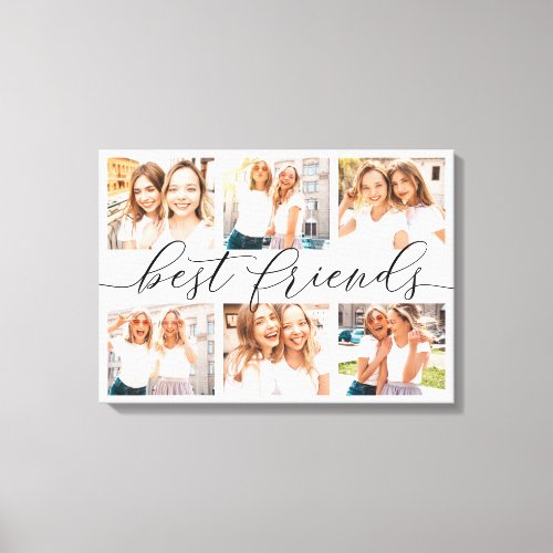 Best Friends 6 Photo Collage Canvas Print