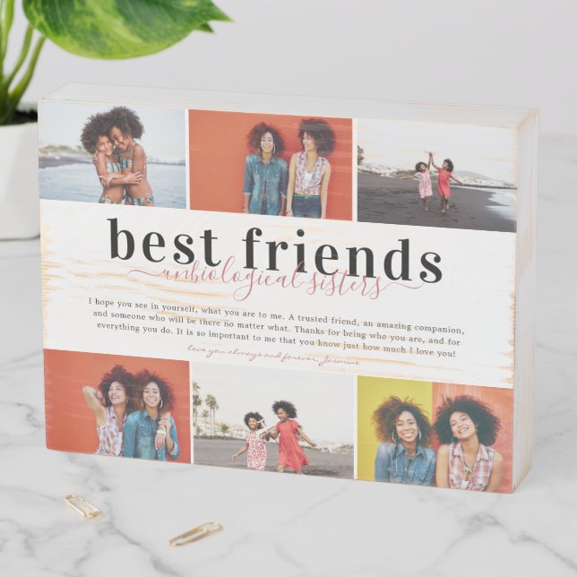 Best Friends | 6 Photo Collage Gift Wooden Box Sig (In Situ Horizontal)