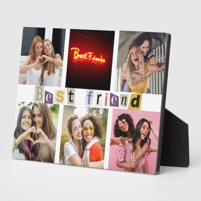 Best Friends 6 Photo Collage Keepsake Plaque (Side)