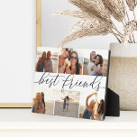 Best Friends 6 Photo Collage Plaque<br><div class="desc">Commemorate a friendship with this beautiful photo collage plaque featuring 6 favorite photos,  with “best friends” in the center in black hand lettered calligraphy script lettering.</div>