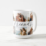 Best Friends 8 Photo Collage Coffee Mug<br><div class="desc">Commemorate a friendship with your besties with this beautiful photo collage mug,  featuring 8 favorite photos,  with “best friends” in the center in black hand lettered calligraphy script lettering.</div>