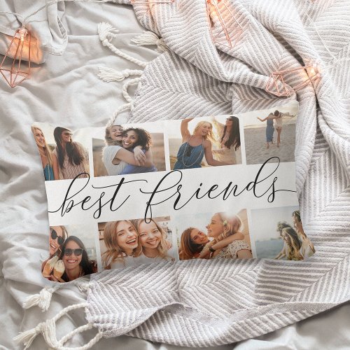 Best Friends  8 Photo Collage Lumbar Pillow