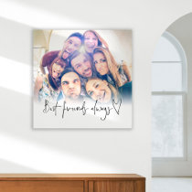 Best Friends Always Heart Script Photo Canvas Prin