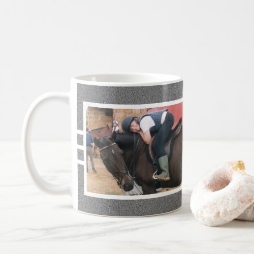 Best friends always horse photo white and grey coffee mug