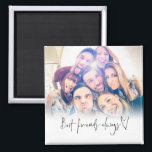 Best Friends Always Modern Heart Script Photo Magnet<br><div class="desc">Best Friends Always Modern Heart Script Photo. Great keepsake for your best friends. Simply replace the sample photo with your own favorite.</div>