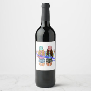 Best Friends are the Sisters we choose for ourselv Wine Label