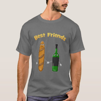 Best Friends Baguette Wine Wine Best Friends frien T-Shirt