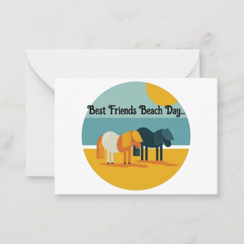 Best Friends Beach Day Change Text Name Note Card