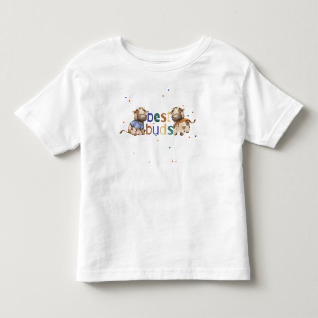 Best friends, best buds cute cow character toddler t-shirt (Front)