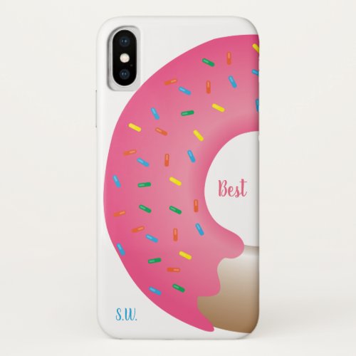 Best Friends  Best Half  Donut Illustration iPhone X Case