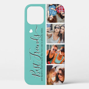 Best Friends Bestie 4 Photos Teal iPhone 12 Case