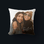 Best Friends Bestie Girly Photo Throw Pillow<br><div class="desc">Best Friends Bestie Girly Photo Throw Pillow</div>