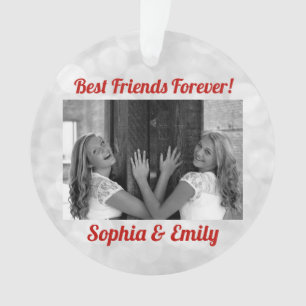 Best Friends Besties BFF Add Photo Names Cute Ornament