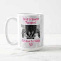 Coffee Is My BFF Rose Gold Heart Two-Tone Pink Porcelain Travel