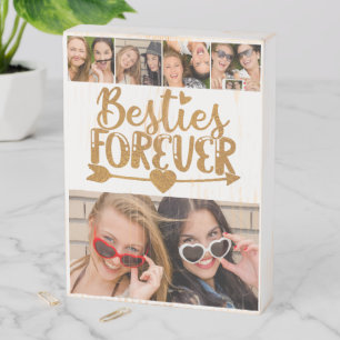 Best Friends Besties Forever Five Photo Wooden Box Sign