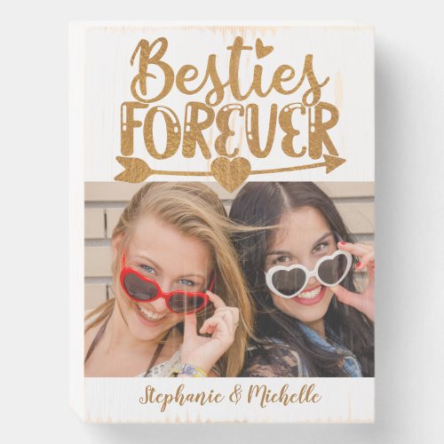 Best Friends Besties Forever Photo  Wooden Box Sign