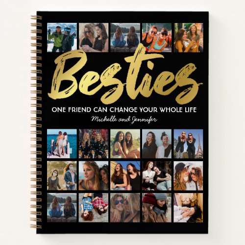 Best Friends  Besties Photo Collage Notebook