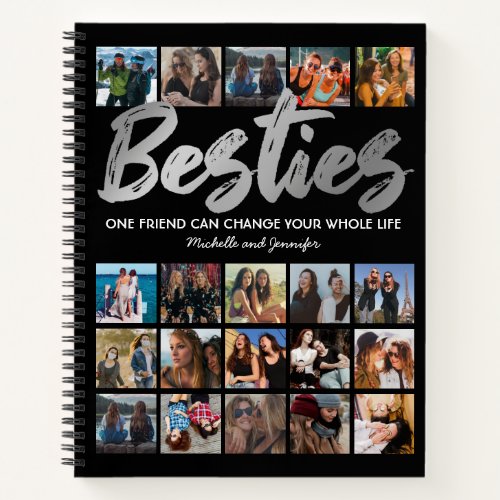 Best Friends  Besties Photo Collage Notebook