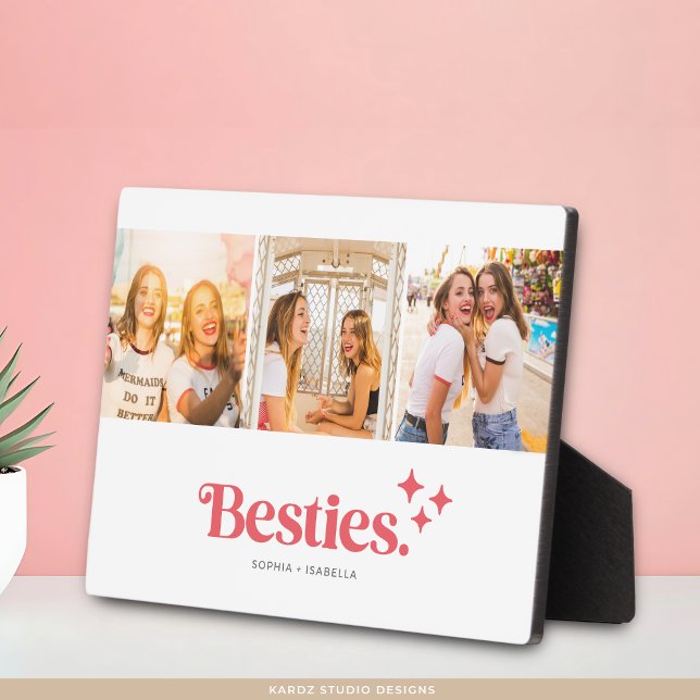 Best Friends Besties Photo Collage Plaque (Photo plaque shown in 5x7 inches.)