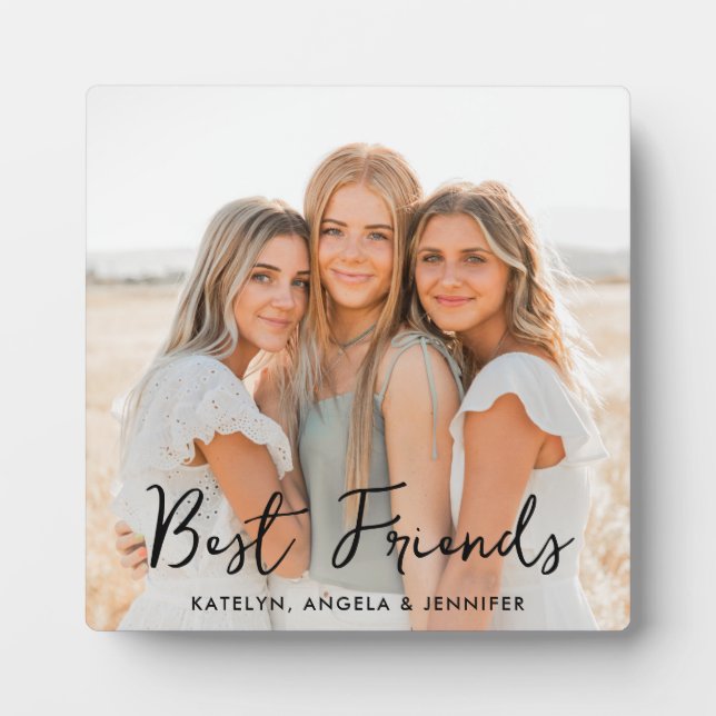 Best Friends BFF  Besties Trendy Friendship Photo Plaque (Front)