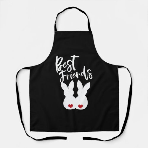 Best Friends BFF Easter Bunnies Love Couple Apron