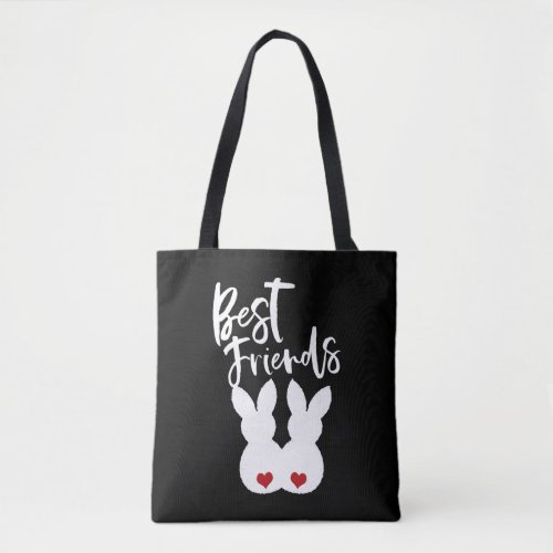 Best Friends BFF Easter Bunnies Love Couple Tote Bag