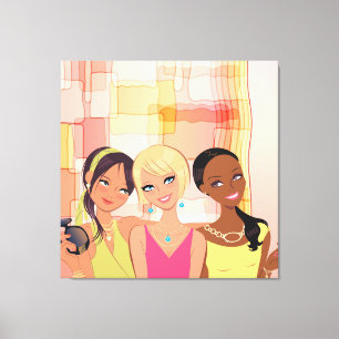 Best Friends BFF Wrapped Canvas Print