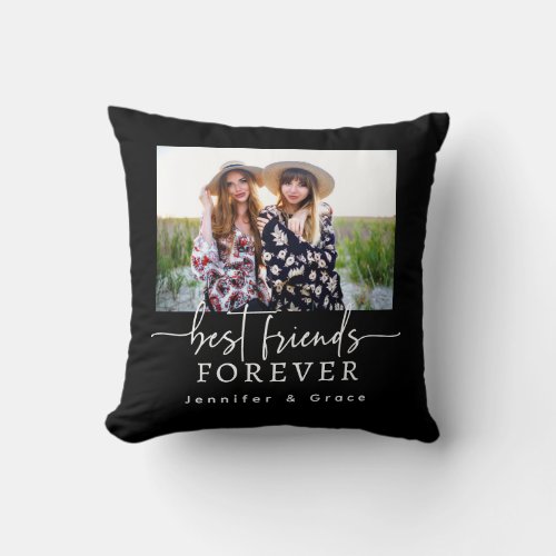 Best Friends Black Throw Pillow