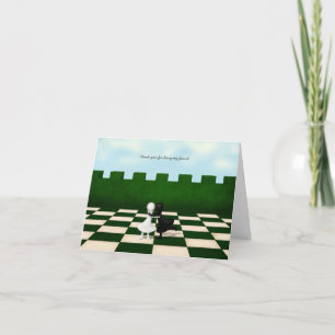 Best Friends Black & White Pawns Hug Personalized Note Card