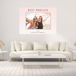 Best friends blush pink rose gold photo canvas print<br><div class="desc">A chic blush pink gradient background. Personalize and add your own photo of your best friend from a vacation,  party or special event.  The text: Best Friends is written with dark rose gold colored letters. Perfect as a keepsake or as a birthday or Christmas gift.</div>