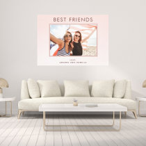 Best friends blush pink rose gold photo canvas print