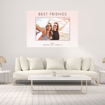Best Friends Blush Pink Rose Gold Photo Canvas Print by Thunes at Zazzle