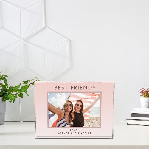 Best friends blush rose gold BFF photo