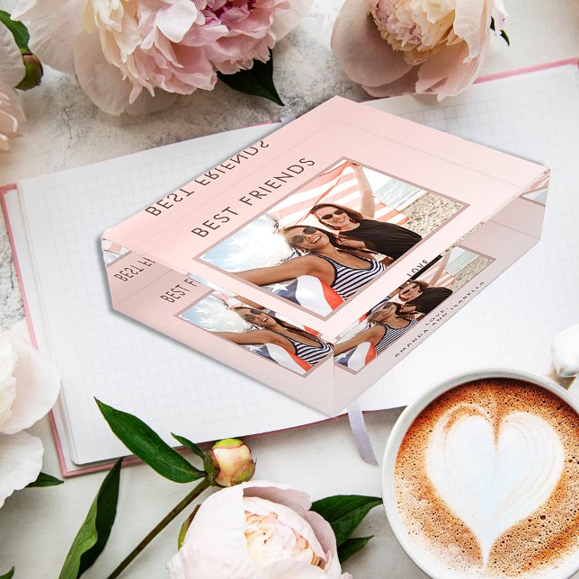 Best friends blush rose gold BFF photo Paperweight (Creator Uploaded)