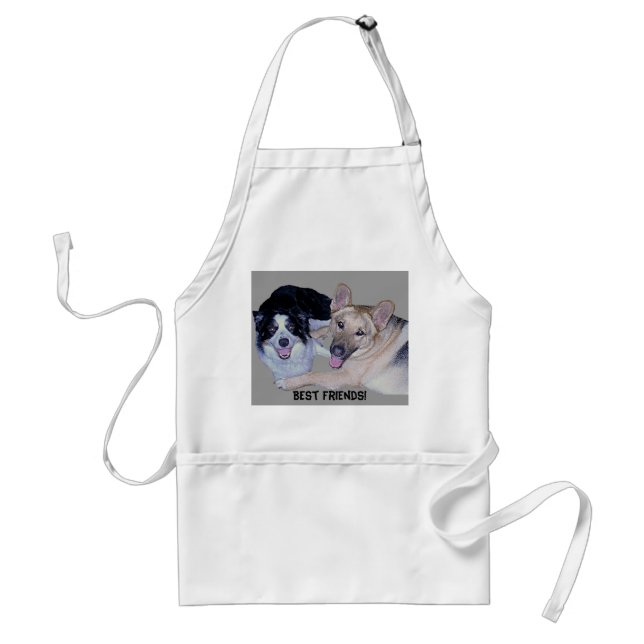 Best Friends Border Collie & German Shepherd Adult Apron (Front)