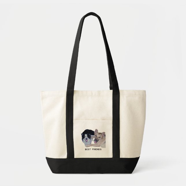 Best Friends Border Collie & German Shepherd Tote Bag (Front)